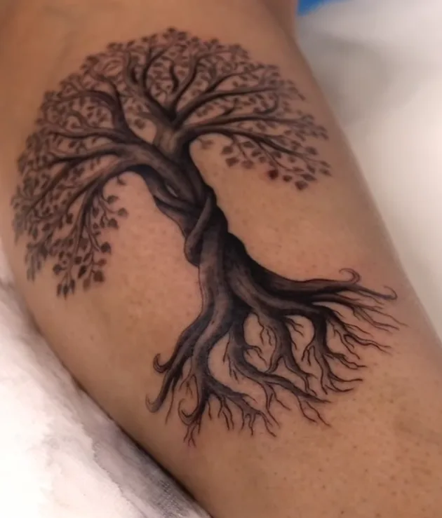 Black and grey realism tattoo by Damian Acosta