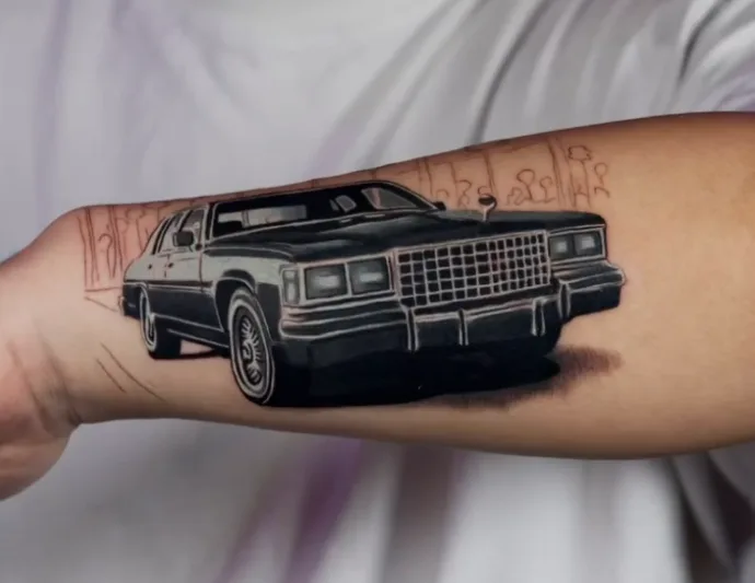 Black and grey realism tattoo by Damian Acosta