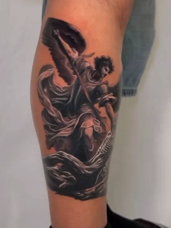 Black and grey realism tattoo by Damian Acosta