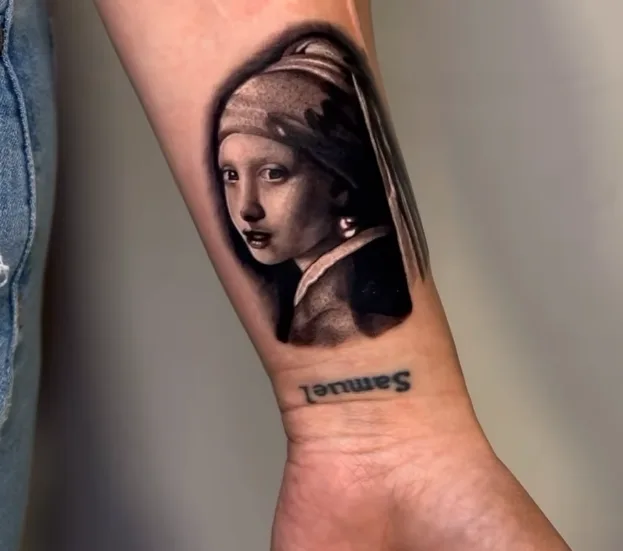 Black and grey realism tattoo by Damian Acosta