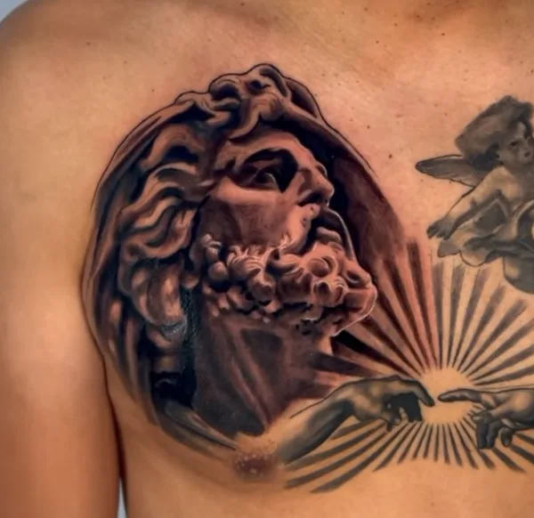 Black and grey realism tattoo by Damian Acosta