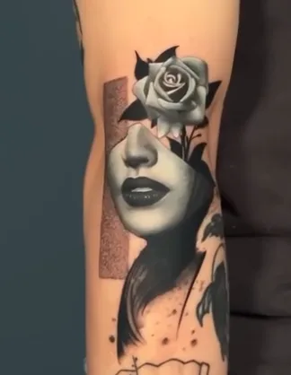 Black and grey realism tattoo by Damian Acosta