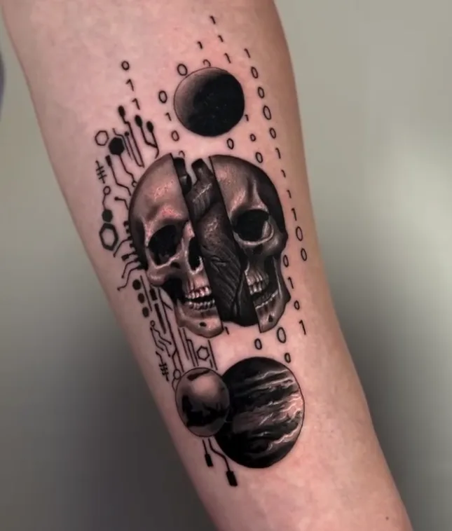 Black and grey realism tattoo by Damian Acosta