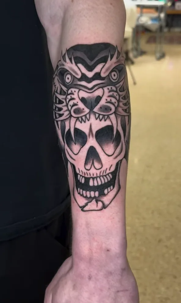 American Traditional tattoo by Dan Kurber