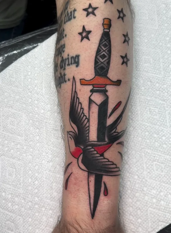 American Traditional tattoo by Dan Kurber