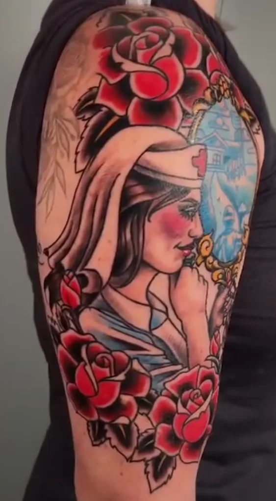 Illustrative tattoo by Joel Kendellen