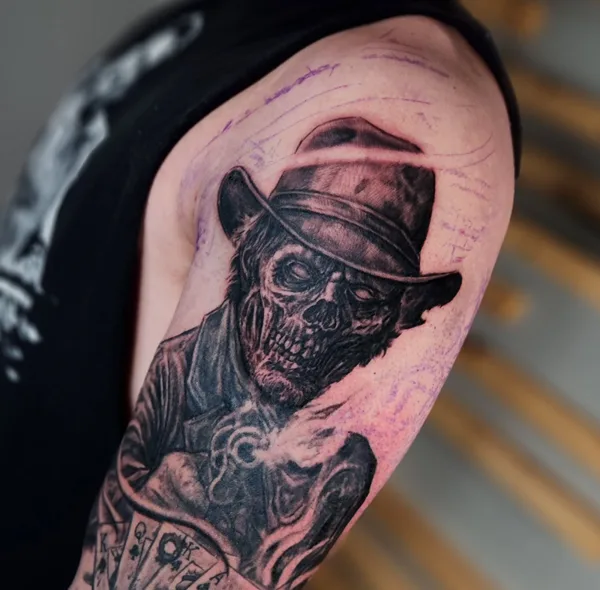 Illustrative tattoo by Joel Kendellen